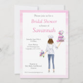ウォーターカラーガールズベーキングブライダルシャワー 招待状 (正面)