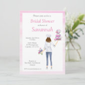 ウォーターカラーガールズベーキングブライダルシャワー 招待状 (スタンド正面)