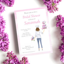 ウォーターカラーガールズベーキングブライダルシャワー