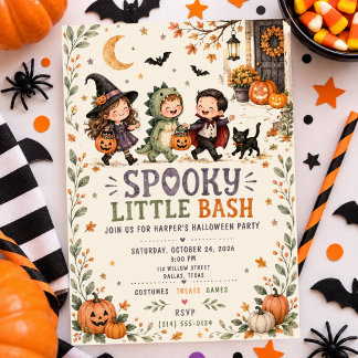 ウォーターカラーキッズのハロウィンパーティースクープキッズバッシュ 招待状
