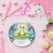 ウォーターカラーキッズカエル誕生日 ペーパープレート (パーティー)