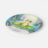 ウォーターカラーキッズカエル誕生日 ペーパープレート (アングル)