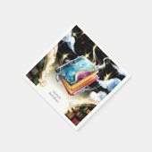 ウォーターカラーキッズパステルストーリーブック誕生日 スタンダードカクテルナプキン (角)