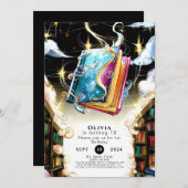 ウォーターカラーキッズパステルストーリーブック誕生日 招待状 (正面/裏面)