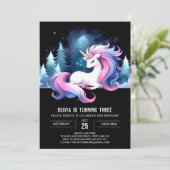 ウォーターカラーキッズホース誕生日 招待状 (スタンド正面)