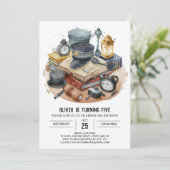 ウォーターカラーキッズ刑事誕生日 招待状 (スタンド正面)