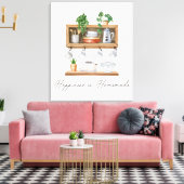 ウォーターカラーキッチンボホ料理引用文 キャンバスプリント (インサイチュ (リビング))