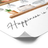 ウォーターカラーキッチンボホ料理引用文 ポスター (角)