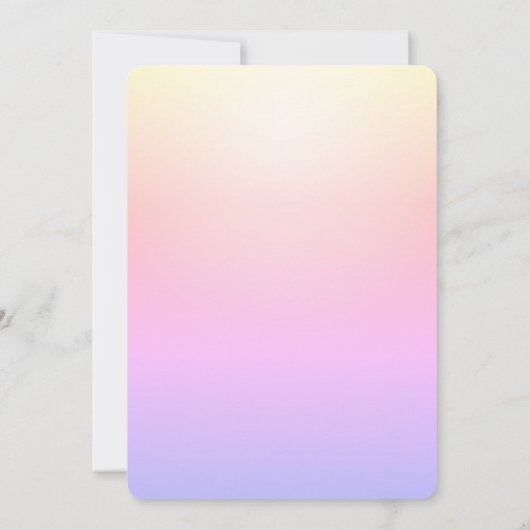 ウォーターカラーキャッスルプリンセスグラデーション誕生日 招待状 (裏面)