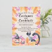 ウォーターカラーキャットコスチューム&カクテルハローウィンパーティ 招待状 (スタンド正面)