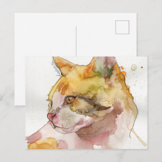 ウォーターカラーキャット ポストカード