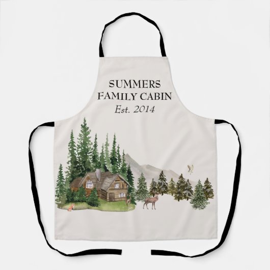 ウォーターカラーキャビンハウスホームファミリー名 エプロン (正面)