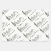 ウォーターカラーキャビンホリデイプレイド ラッピングペーパーシート (正面)