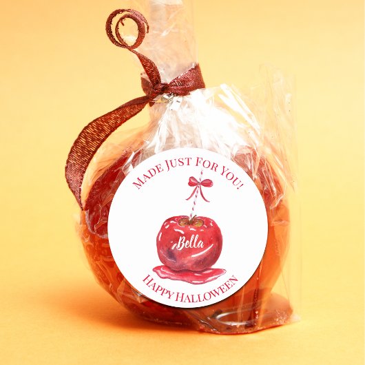 ウォーターカラーキャンディアップルハッピーハローウィン ラウンドシール