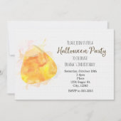 ウォーターカラーキャンディーコーンハローウィンパーティ招待状 招待状 (正面)