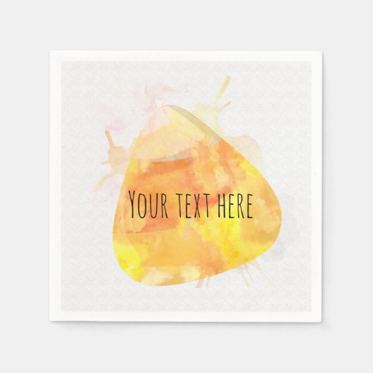 ウォーターカラーキャンディーコーンハローウィンパーティ スタンダードカクテルナプキン (正面)