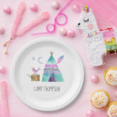 ウォーターカラーキャンピングバースデーパーティー ペーパープレート (パーティー)