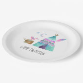 ウォーターカラーキャンピングバースデーパーティー ペーパープレート (アングル)