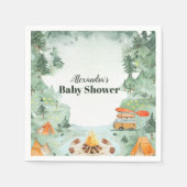 ウォーターカラーキャンピングベビーシャワー スタンダードカクテルナプキン (正面)