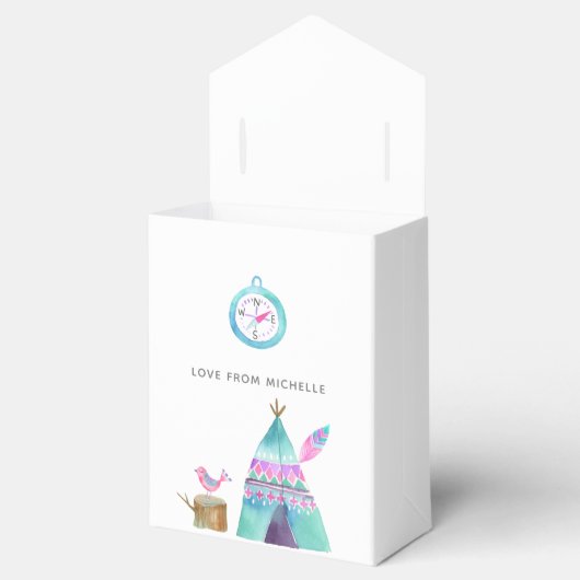 ウォーターカラーキャンプ誕生日パーティーありがとう フェイバーボックス (オープン)