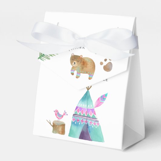 ウォーターカラーキャンプ誕生日パーティーありがとう フェイバーボックス (正面サイド)