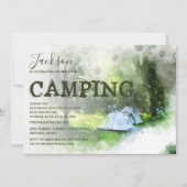 ウォーターカラーキャンプ誕生日招待状 招待状 (正面)