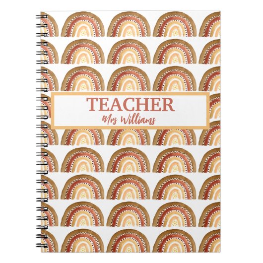 ウォーターカラーキュートボホパステル先生レインボー ノートブック (正面)
