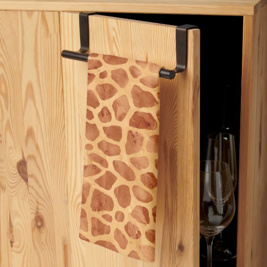 ウォーターカラーキリンプリント キッチンタオル (三つ折り)