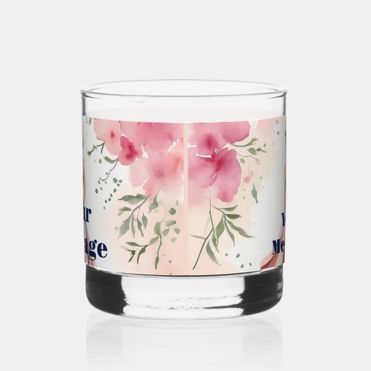 ウォーターカラーキンセアニェラお祝い ウイスキーグラス (左)