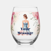 ウォーターカラーキンセアニェラお祝い ステムなしワイングラス (裏面)