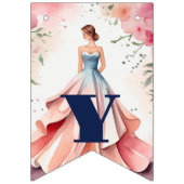 ウォーターカラーキンセアニェラお祝い バンティングフラッグ (第1の旗)