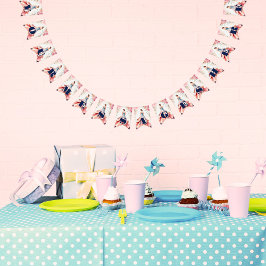 ウォーターカラーキンセアニェラお祝い バンティングフラッグ