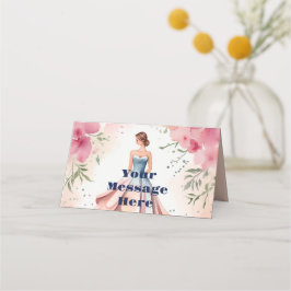 ウォーターカラーキンセアニェラお祝い プレイスカード