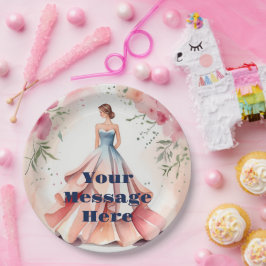 ウォーターカラーキンセアニェラお祝い ペーパープレート