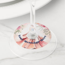 ウォーターカラーキンセアニェラお祝い ワイングラスタグ