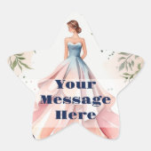 ウォーターカラーキンセアニェラお祝い 星シール (正面)