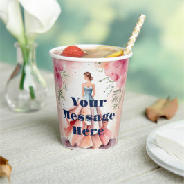 ウォーターカラーキンセアニェラお祝い 紙コップ