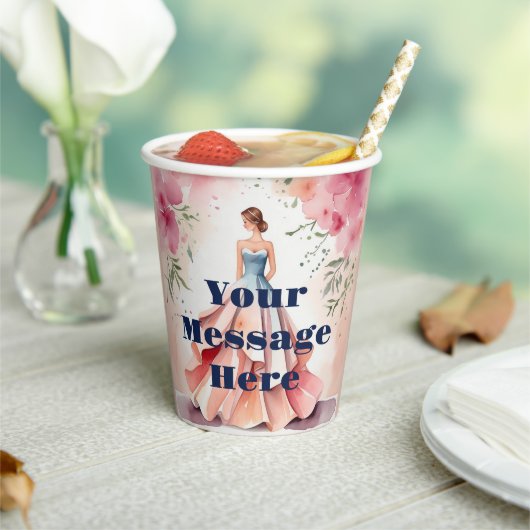 ウォーターカラーキンセアニェラお祝い 紙コップ (インサイチュ)