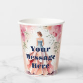 ウォーターカラーキンセアニェラお祝い 紙コップ (正面)
