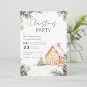 ウォーターカラーギガーブレッドハウスクリスマスパーティー 招待状 (スタンド正面)