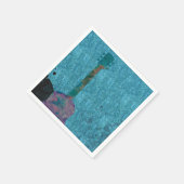 ウォーターカラーギターブルーミュージカル誕生日パーティー スタンダードカクテルナプキン (角)