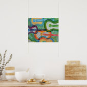 ウォーターカラーギターポスター ポスター (キッチン)