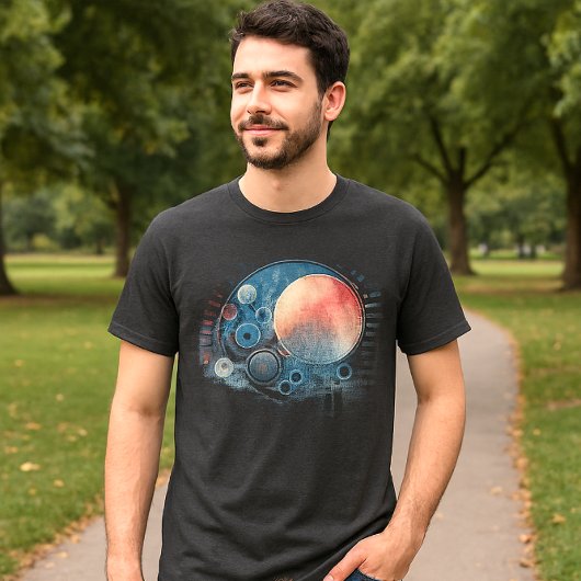 ウォーターカラーギャラクシー抽象芸術グレー Tシャツ