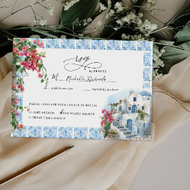 ウォーターカラーギリシャ | 結婚式RSVP 出欠カード