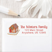 ウォーターカラーギンガーブレッドハウス差出人住所 ラベル (インサイチュ)