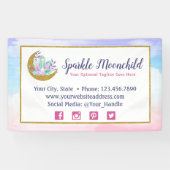 ウォーターカラークリスタル&金ゴールドクレセントムーンブティック 横断幕 (横)