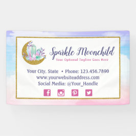 ウォーターカラークリスタル&金ゴールドクレセントムーンブティック 横断幕