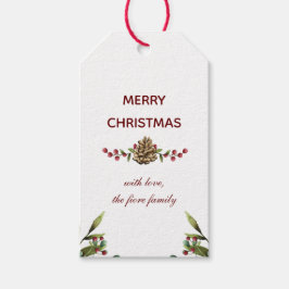 ウォーターカラークリスマスさくらんぼホリデー ギフトタグ