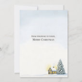 ウォーターカラークリスマスのあったかい冬の村 サンキューカード (裏面)