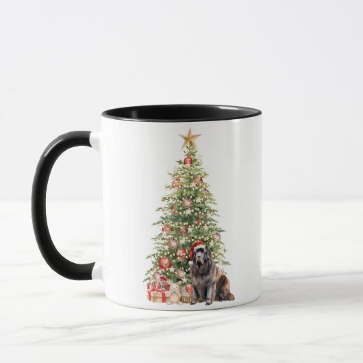 ウォーターカラークリスマスのニューファンドランドの最高の犬ママ マグカップ (左)